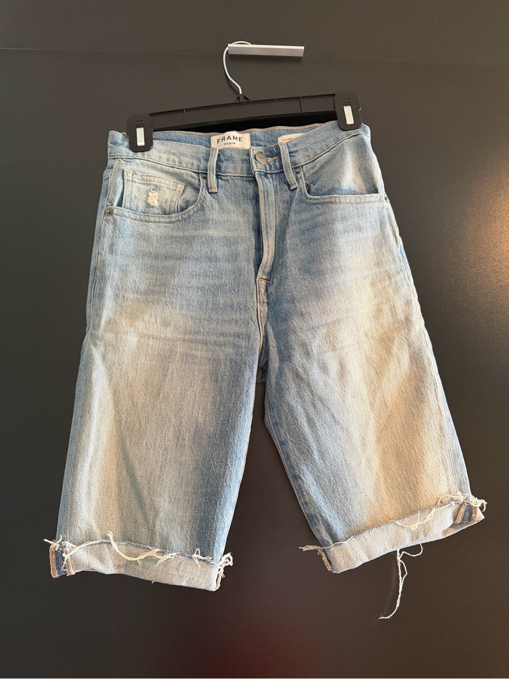 FRAME Denim Le Vintage Bermuda Shorts - Light Blue Denim